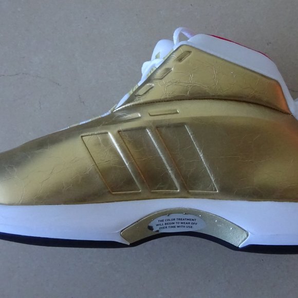 KOBE BRYANT Adidas Crazy 1 Metallic GOLD USA Sz 11 main image 5